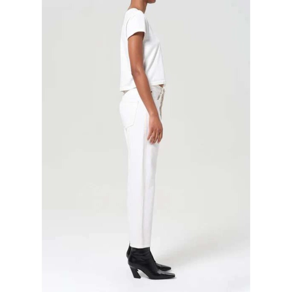 Agolde 90's Crop Mid Rise Straight Jeans Fortune Cookie White A173C-1183 - Picture 14 of 14